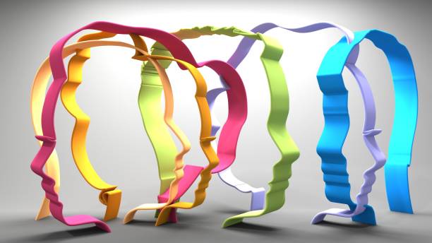 istock People silhouettes. Thin line. Diverse crowd. Community, society, different personalities and cultures make population. Multicultural, international rights concept. Right to be different. 3D render 2203912916