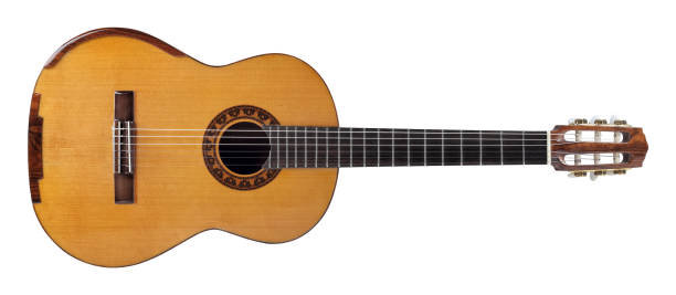 istock Musical instrument - Classical guitar isolated white 2203919200