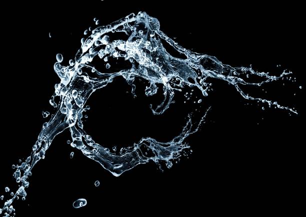 istock 3d illustration of abstract blue water splashes on black background 2203920156