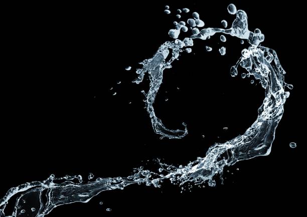 istock 3d illustration of abstract blue water splashes on black background 2203920164