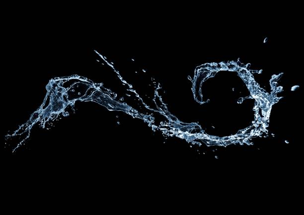 istock 3d illustration of abstract blue water splashes on black background 2203920173