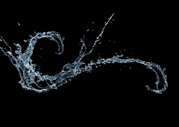 istock 3d illustration of abstract blue water splashes on black background 2203920179