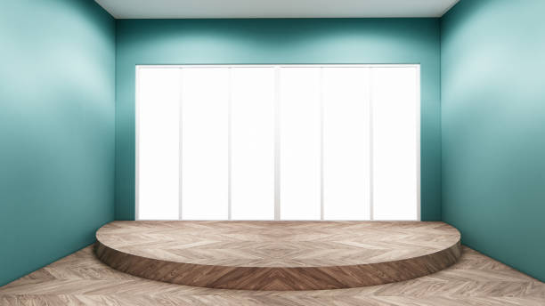 istock Scene Empty room mint on wooden floor interior design. 3D rendering 2203925680