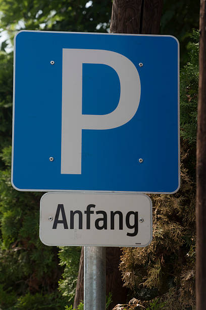 Parking place signs in Gothenburg display clear directions for drivers, guiding them to available parking spots in the bustling city environment.