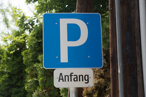 istock parking sign with white P letter 2203928693