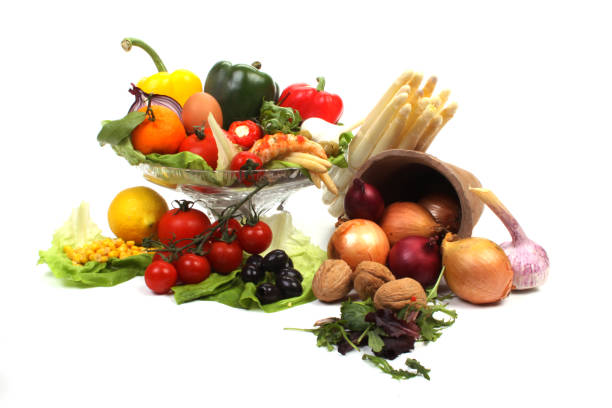 istock Fresh food in a studio against white 2203928814