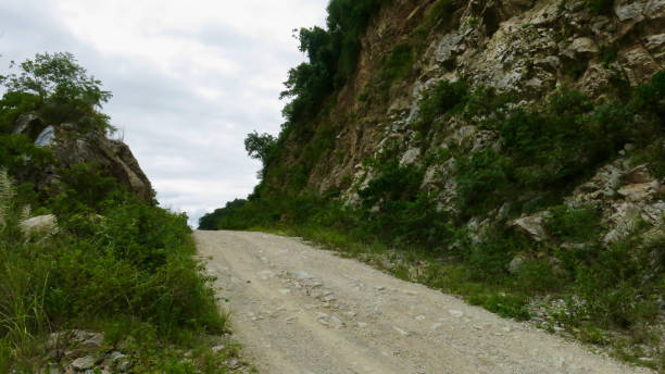 istock Dirt road in rocky mountains. 2203928902