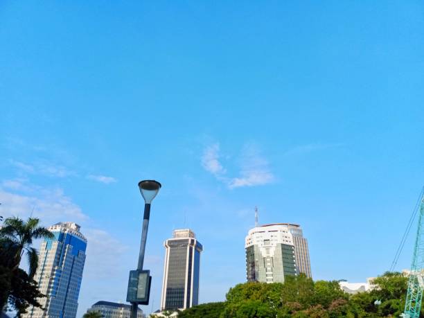istock Beautiful sky view and nice tall buildings 2203931441