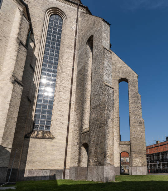 Copenhagen, Denmark - March 7, 2025: Grundtvig Church in north-western Copenhagen. The church was built between 1921 and 1940, designed by the Danish architect  P.V. Jensen Klint