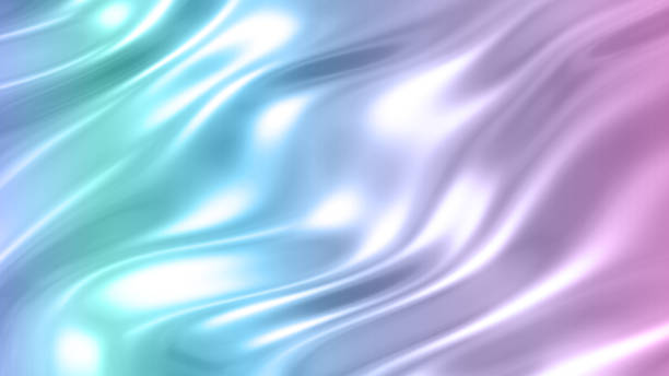 istock Purple blue iridescent  wavy background, shiny and lustrous metal pattern texture, silky liquid chrome waves. 2203931930
