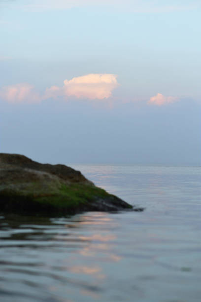 Summer closeup sunset sea sky landscape. Colorful ocean beach sunrise. Beautiful beach reflections calm waves. Perfect tropical coast horizon scenic coast view. Mediterranean nature. High quality photo
