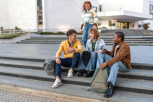 istock Multiracial university students hang out in campus 2203935453