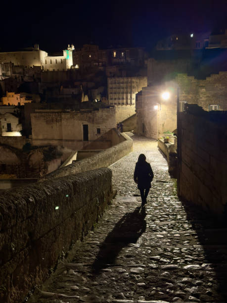 istock Silhouette and shadow, Matera at night 2203935686