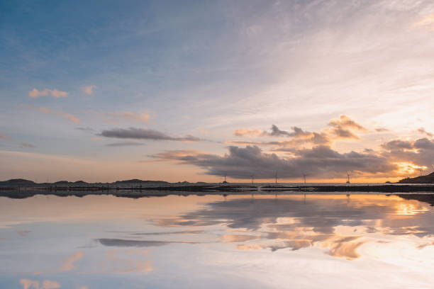 Fiji Ocean Scenery Sunset Reflection on the Water Surface