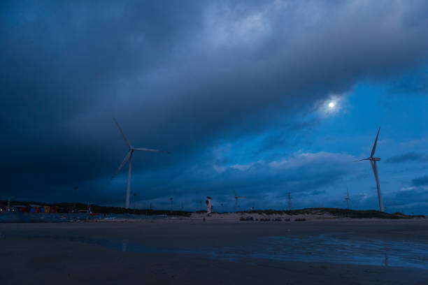 Sunrise scenery and romantic cloud scenery at Pingtan Beach, Fujian Province