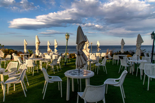 outdoor cafe at the seaside