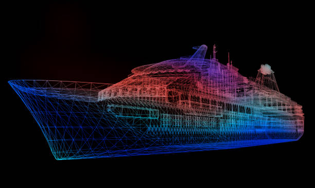 istock Thermal Image of 3D Passenger Ship 2203940166