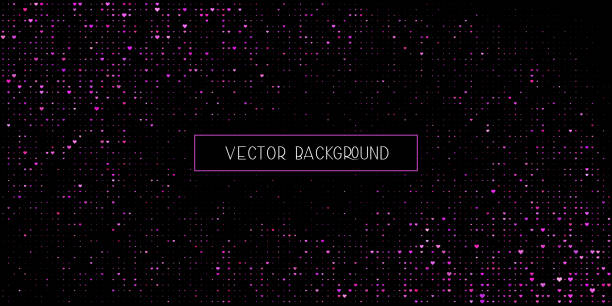 istock Trendy abstract background with colorful pink hearts on black. Modern halftone design. Romantic template for valentine day. Great for banners, posters, presentation. Vector 2203944690