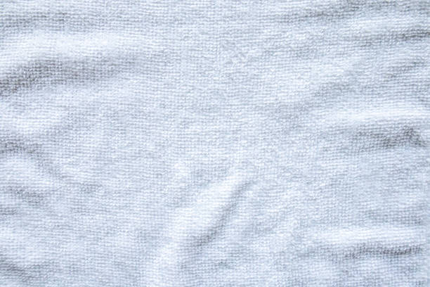 Close-up view of clean white towel.