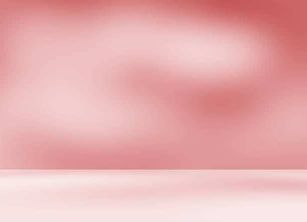 istock Empty red pink room studio with sunlight effect shadow on the floor and wall for product presentation. 2203960206