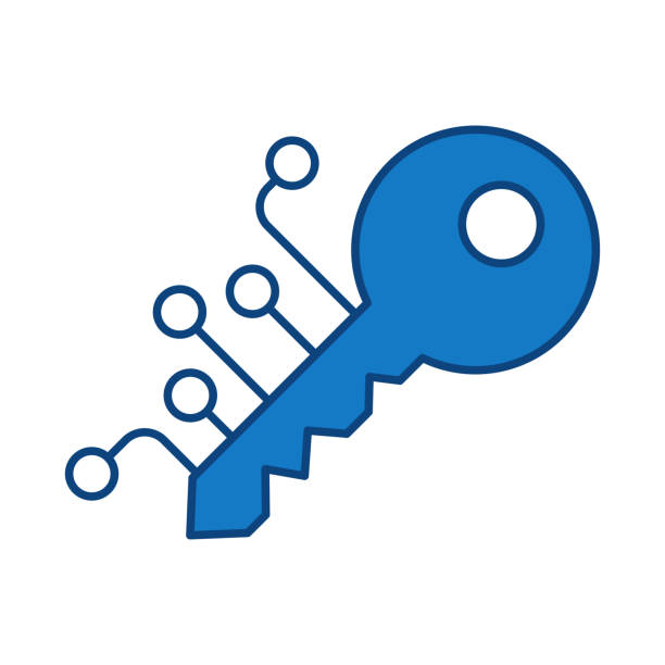 istock Key Blue Editable Stroke Icons. Cyber Security Phishing Hacking Cyber Crime Protection Privacy 2203972639