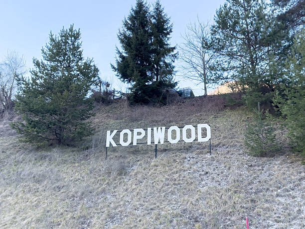 istock Kopiwod sign on hillside with pine trees in winter setting 2203978175