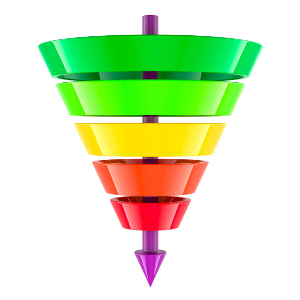 istock Marketing funnel or sales funnel. 3D rendering 2203997012
