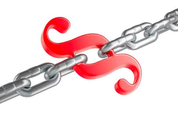 istock Paragraph as link of chain. Stability and protection in legislation, concept. 3D rendering 2203997013