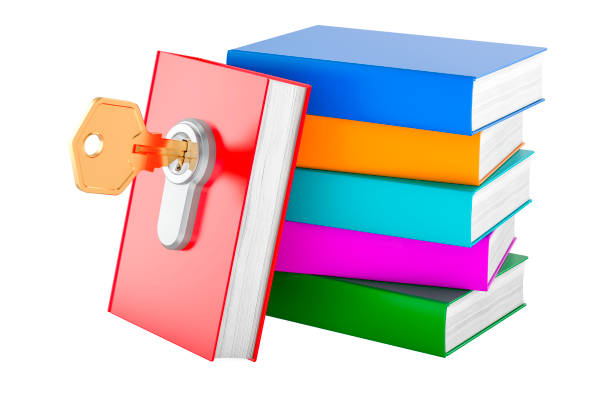 istock Key with books. Key of knowledge, concept. 3D rendering 2203997015