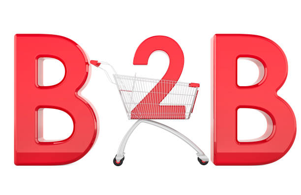 istock B2B concept with shopping cart. 3D rendering 2203997199