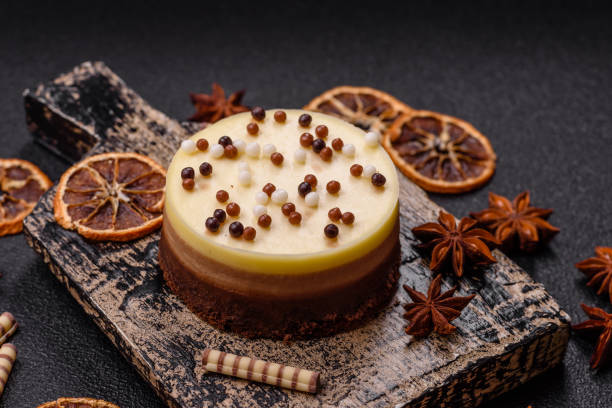 istock Sweet round tart three chocolates 2203999229