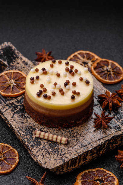 istock Sweet round tart three chocolates 2203999238