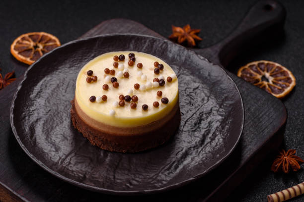 istock Sweet round tart three chocolates 2203999262