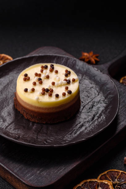 istock Sweet round tart three chocolates 2203999329