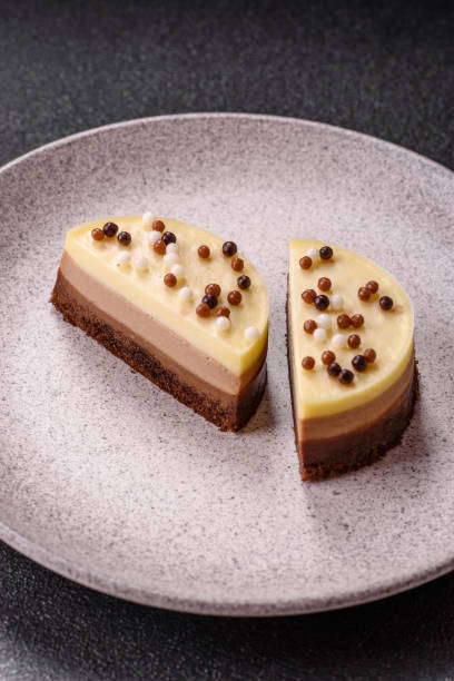 istock Sweet round tart three chocolates 2203999355