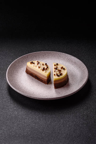 Sweet round tart three chocolates