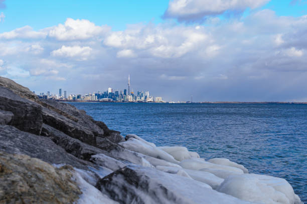 istock Icy shoreline Toronto skyline 2203999510