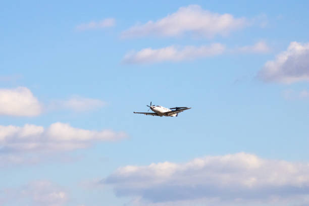Small passenger jet seconds before landing.
