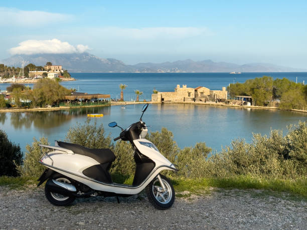 Datça ilica lake with white scooter