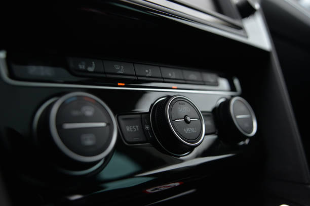 istock Close up of modern car's climate control panel Sleek design intuitive interface 2204025915