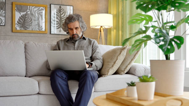 istock Mature Businessman Working From Home. Freelancer Life & Telecommuting 2204036867