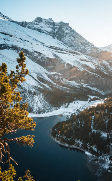istock Snowcapped mountain and lake in autumn 2204038991