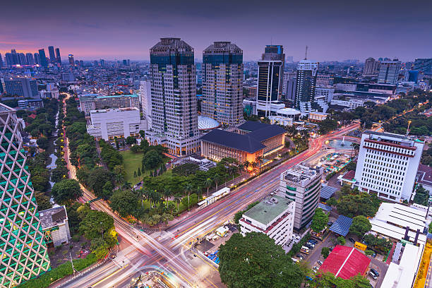 istock Sunset in Jakarta Around Thamrin Street 2204041880
