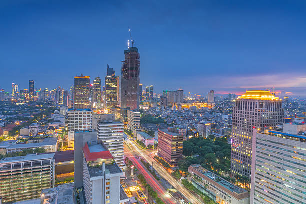 istock Sunset in Jakarta Around Thamrin Street 2204041881