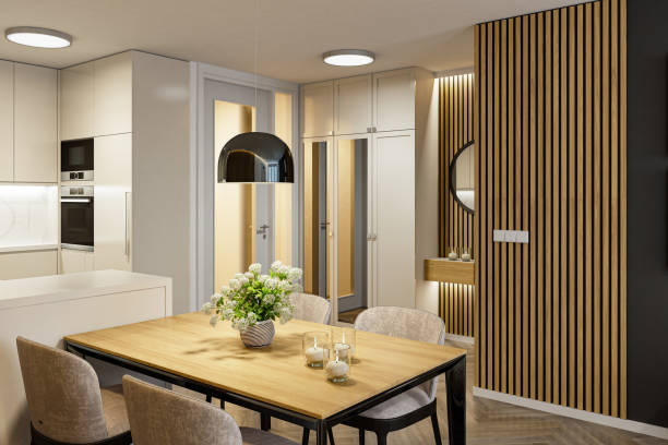 istock Modern Open-Concept Apartment with Stylish Entryway and Kitchen 2204042076