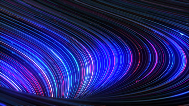 istock Abstract colorful background pink blue neon lines. 2204049336