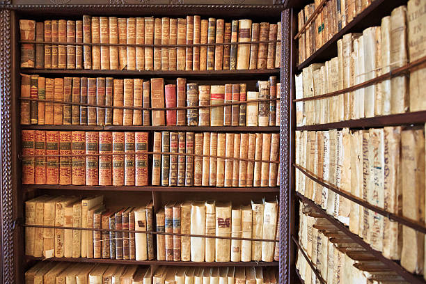 istock Shelves full of old books. 2204052795