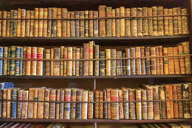 istock Shelves full of old books. 2204052796