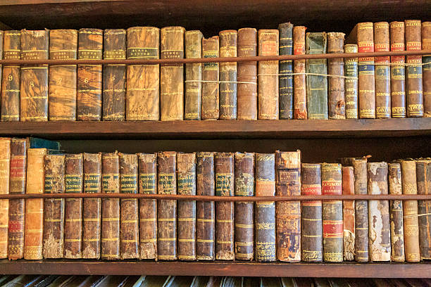 istock Shelves full of old books. 2204052797