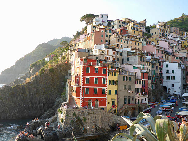 Riomaggiore, Liguria, ItalyA picturesque town in the famous Cinque Terre, a region that consists of 5 small villages clinging to the hills that tumble down to the sea.